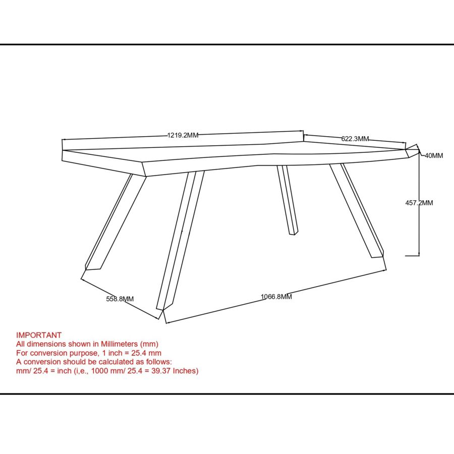 Virag Coffee Table in Natural and Black 301-571NT