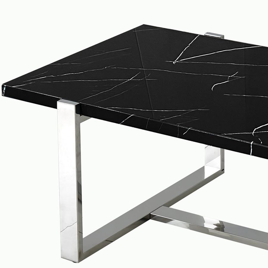 Veno Coffee Table in Black and Silver 301-624BK_CH