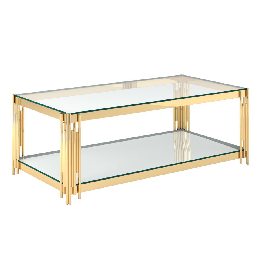 Estrel Rectangular Coffee Table in Gold 301-630GL