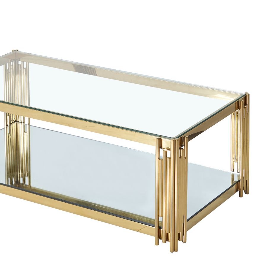 Estrel Rectangular Coffee Table in Gold 301-630GL