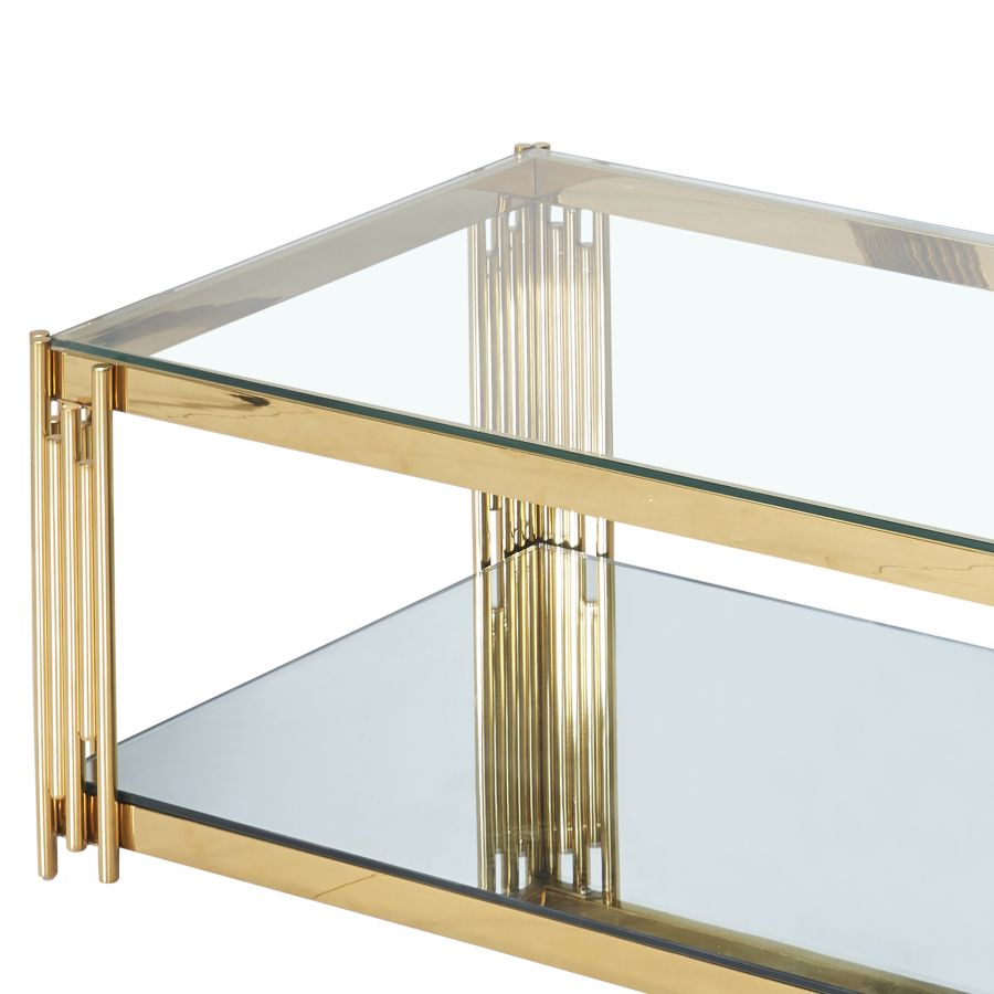 Estrel Rectangular Coffee Table in Gold 301-630GL