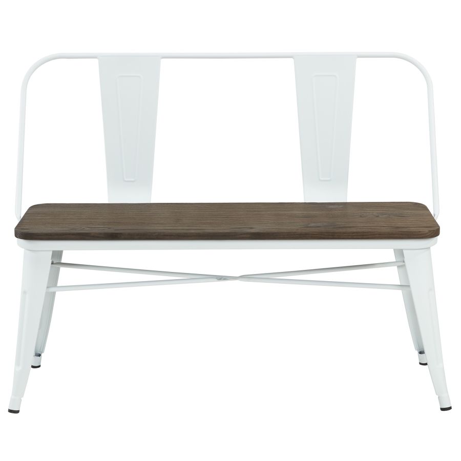 Modus Bench with Back in White
