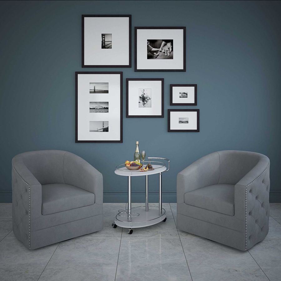 Velci Accent 360 Swivel Chair in Grey 403-373GY