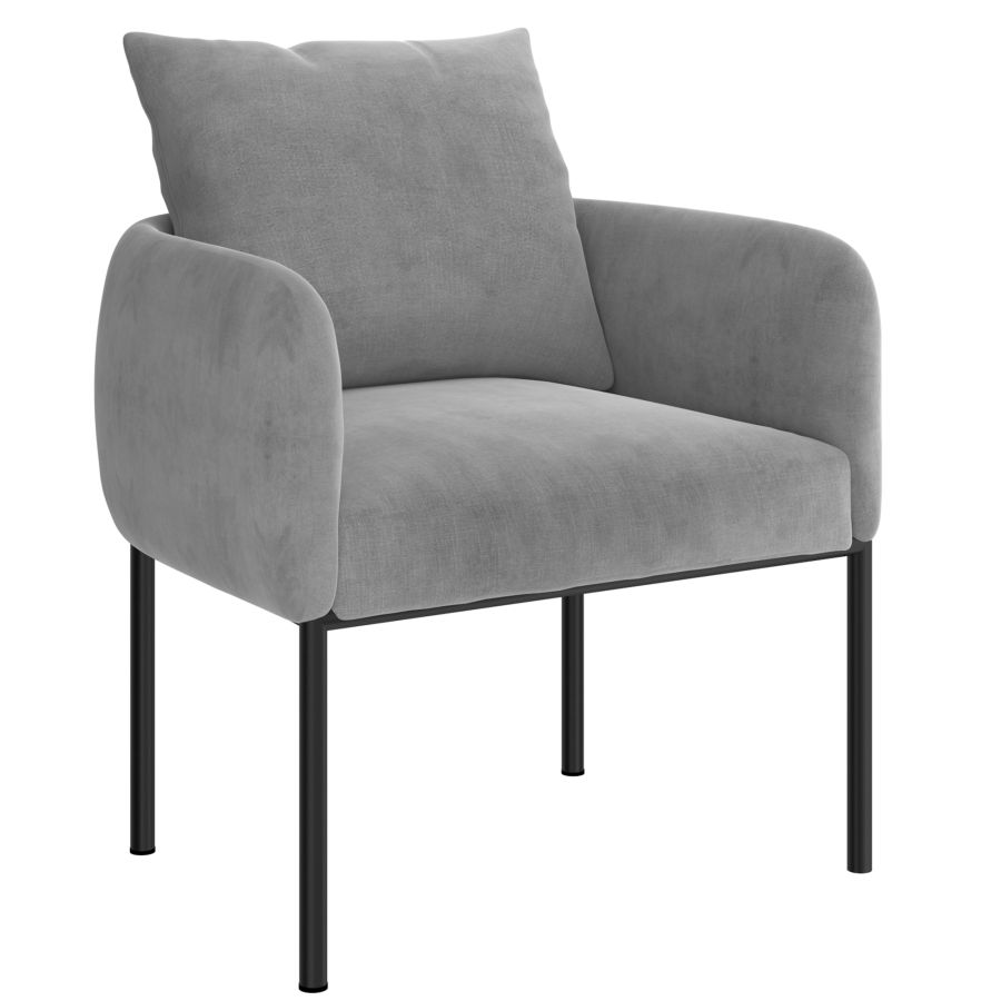 Petrie Accent Chair in Grey with Black Leg 403-556GY/BK