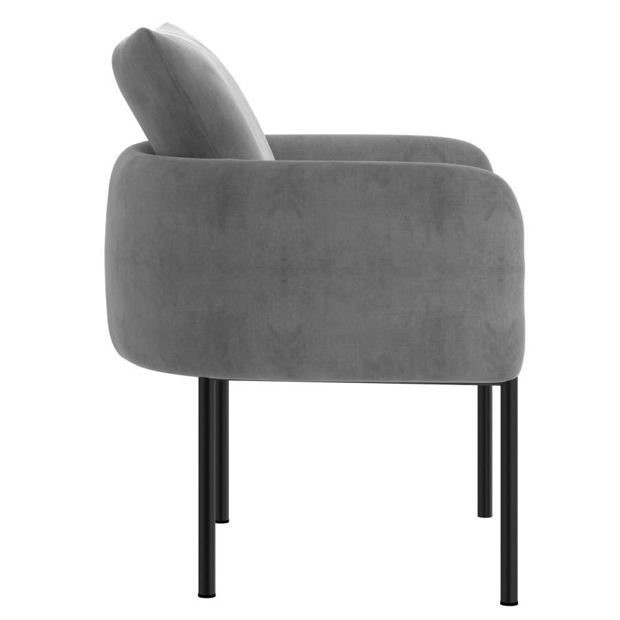 Petrie Accent Chair in Grey with Black Leg 403-556GY/BK