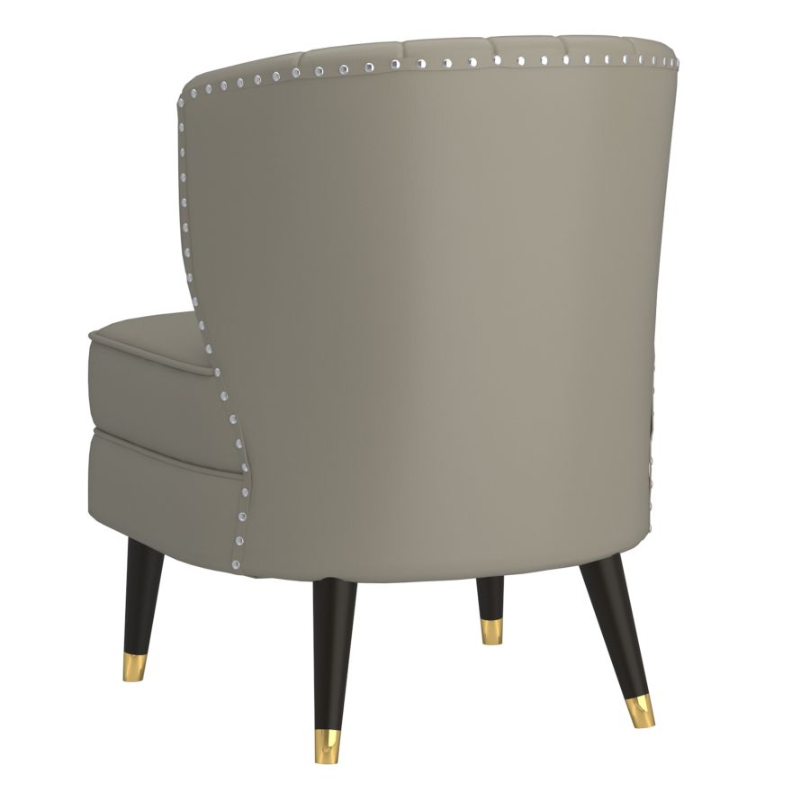 Kyrie Accent Chair in Grey-Beige and Espresso 403-587GB