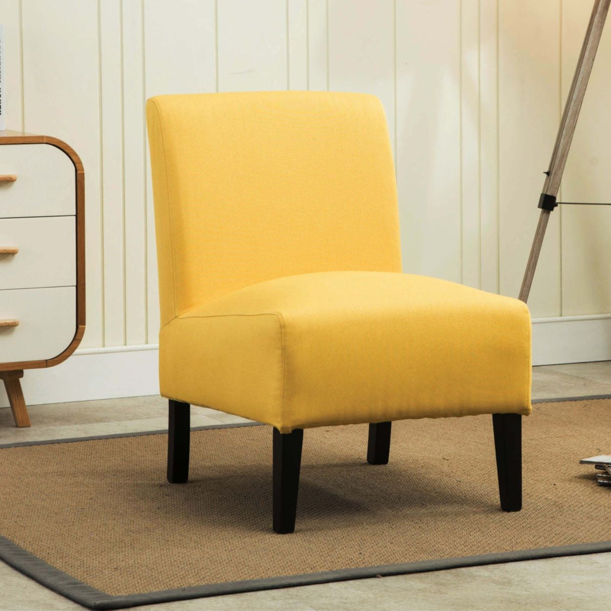 Accent Chair Yellow Fabric 453FS-YL