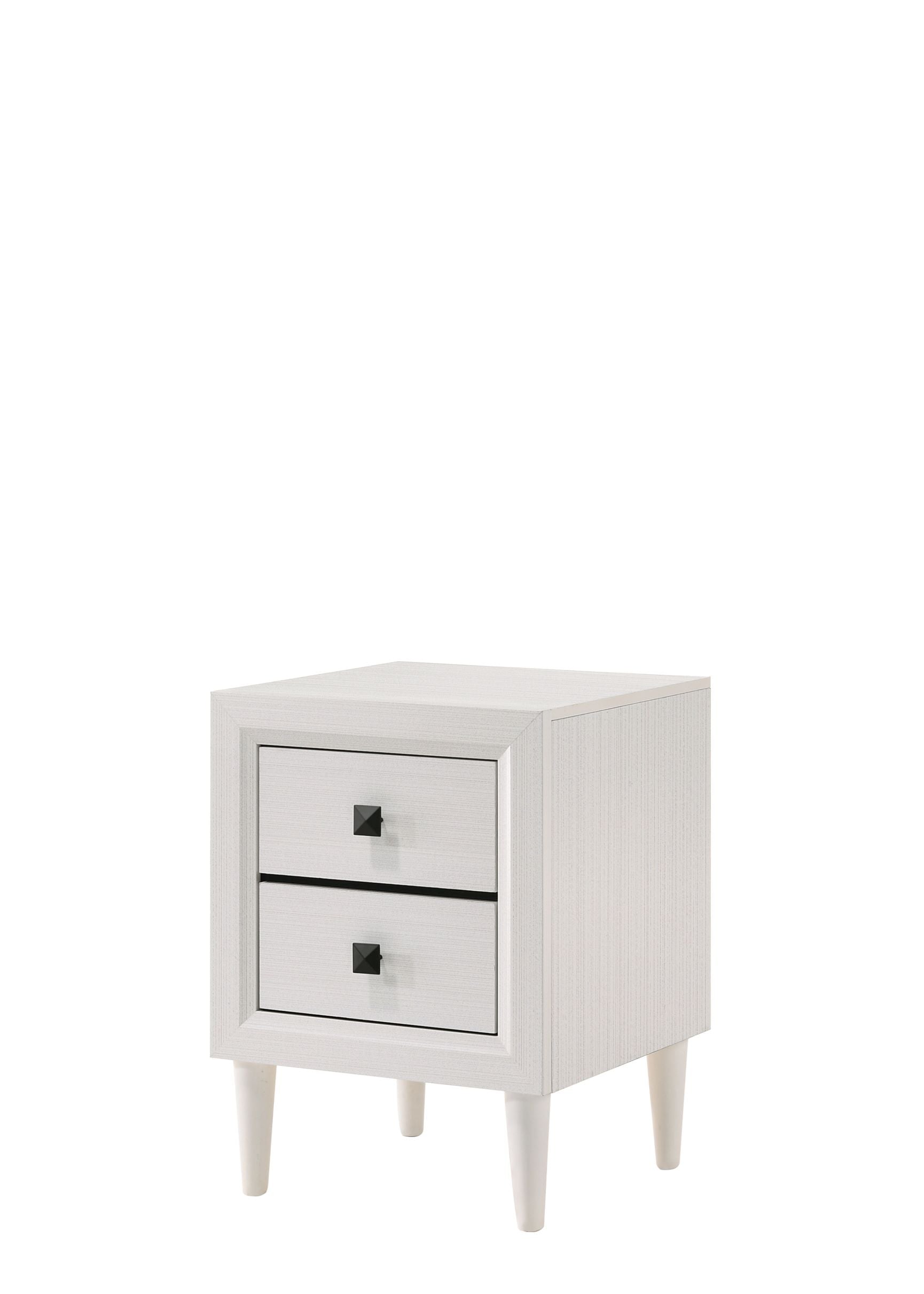 Pritti Nightstand with Two Drawers White 4593