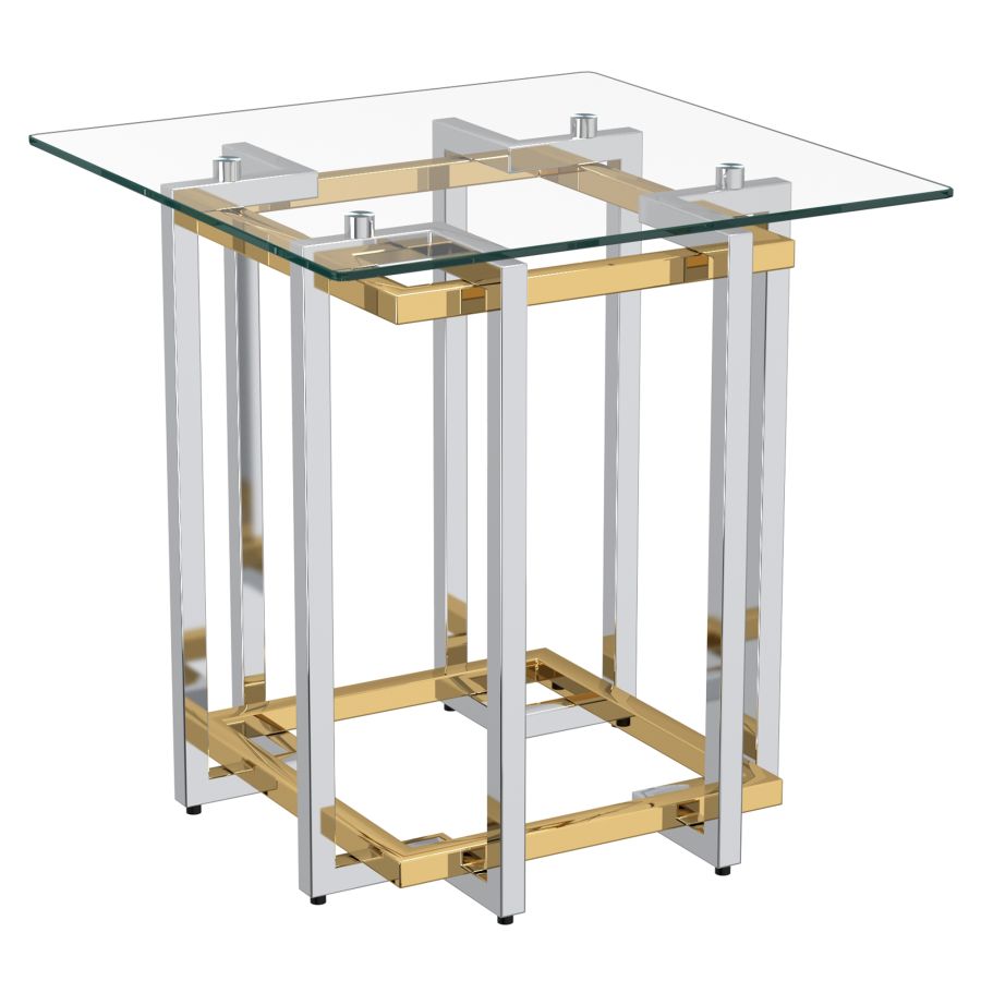 Florina Accent Table in Silver and Gold 501-561CH