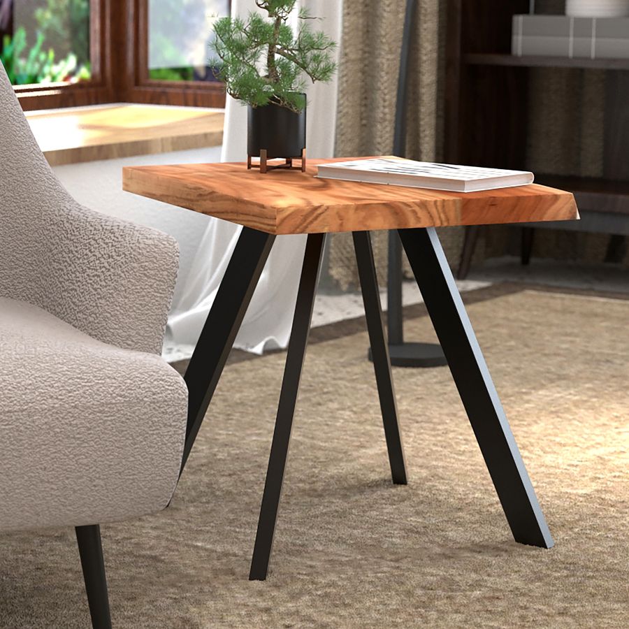 Virag Accent Table in Natural and Black 501-571NT