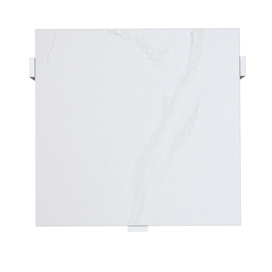 Veno Accent Table in White and Silver 501-624WT_CH