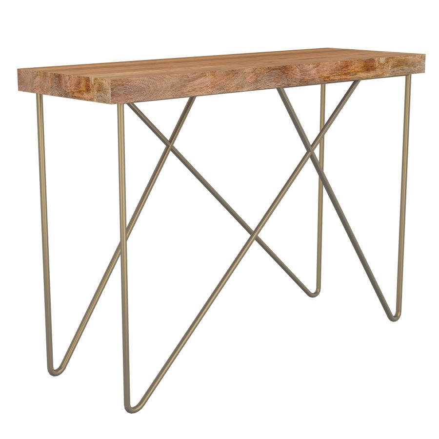 Madox Console Table in Natural and Aged Gold 502-527NT