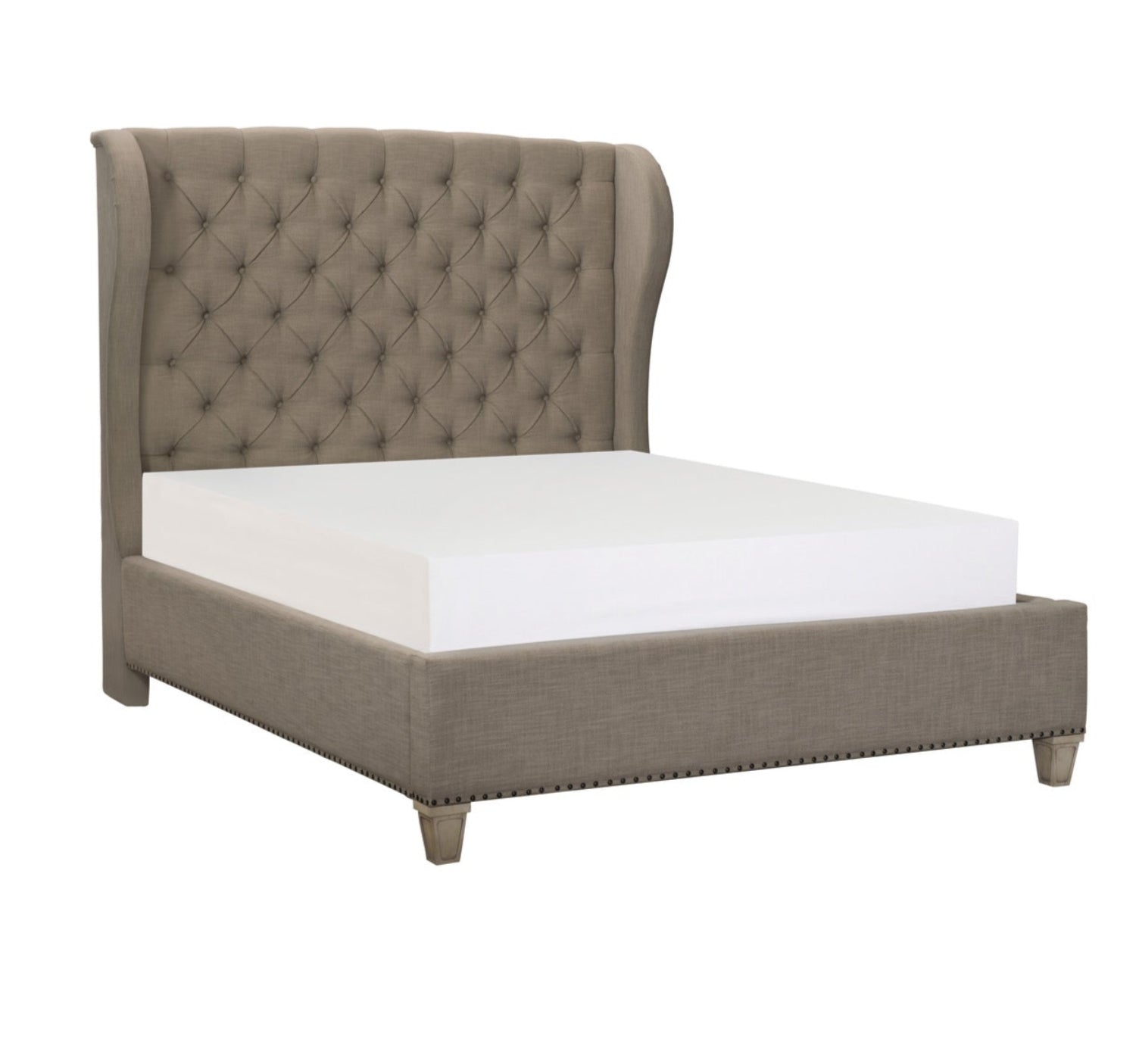 Cream Fabric Bed