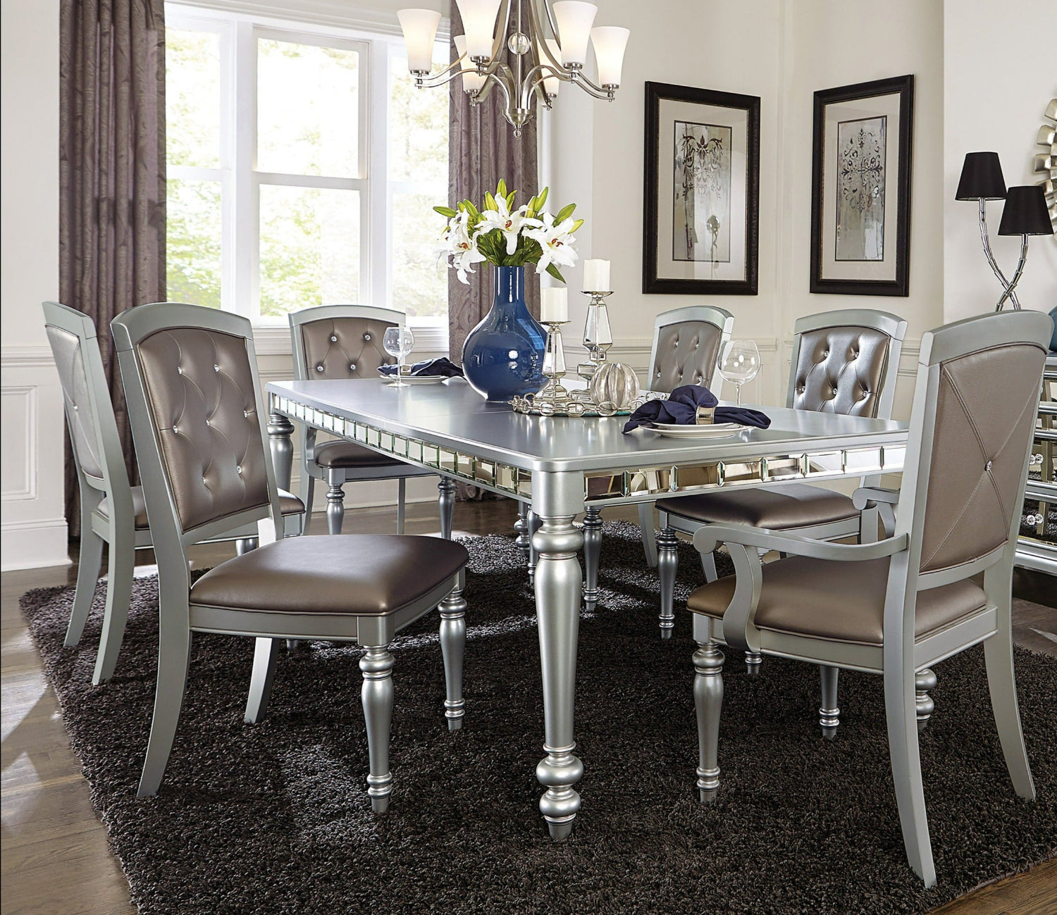 Silver Wooden Dining set