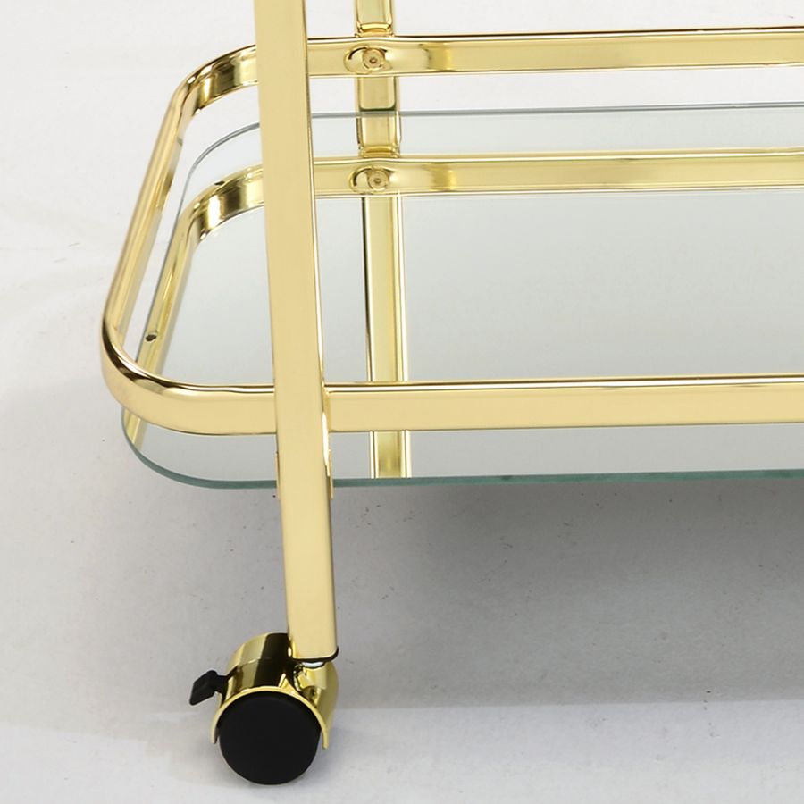 Zedd 2-Tier Bar Cart in Polished Gold 556-218BR