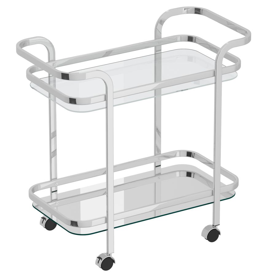Zedd 2-Tier Bar Cart in Chrome 556-218CH