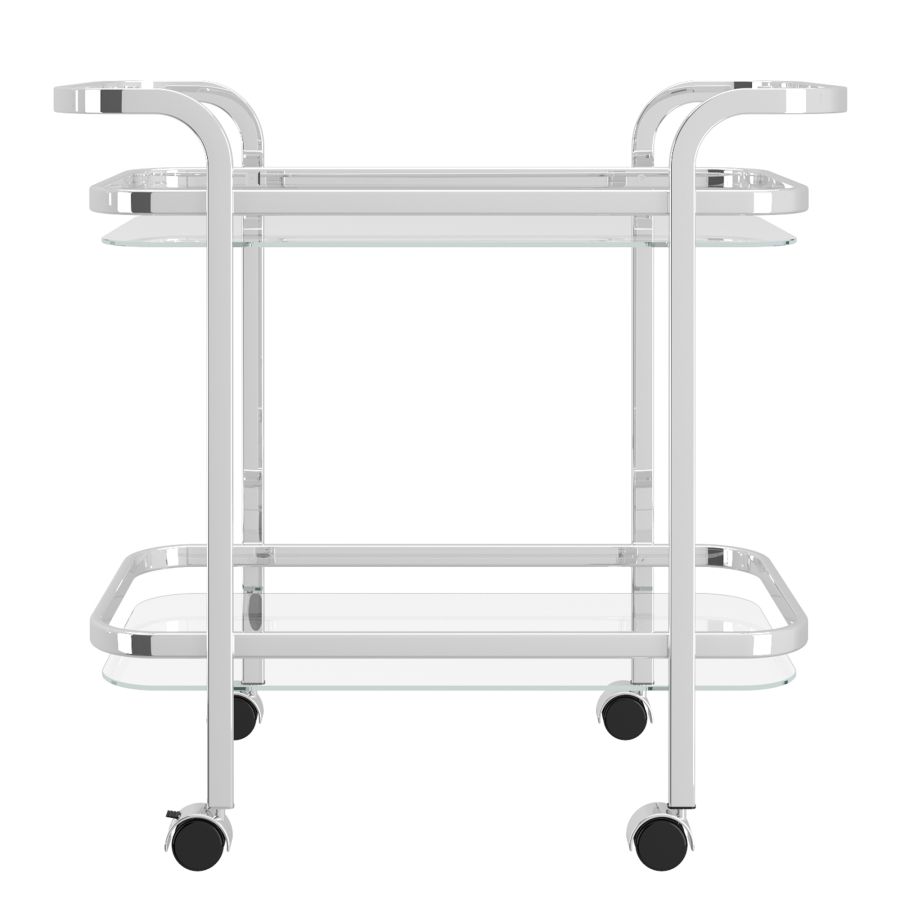 Zedd 2-Tier Bar Cart in Chrome 556-218CH