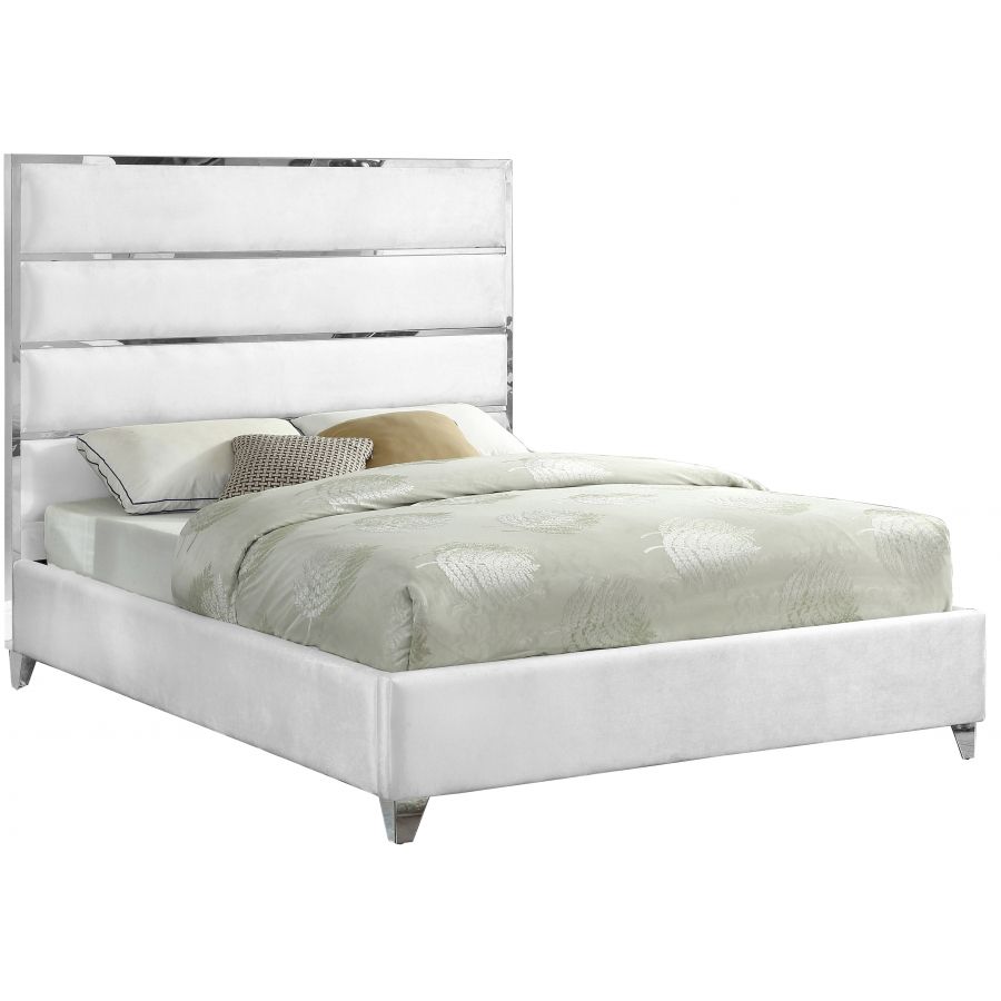 Cream Velvet Bed 5882
