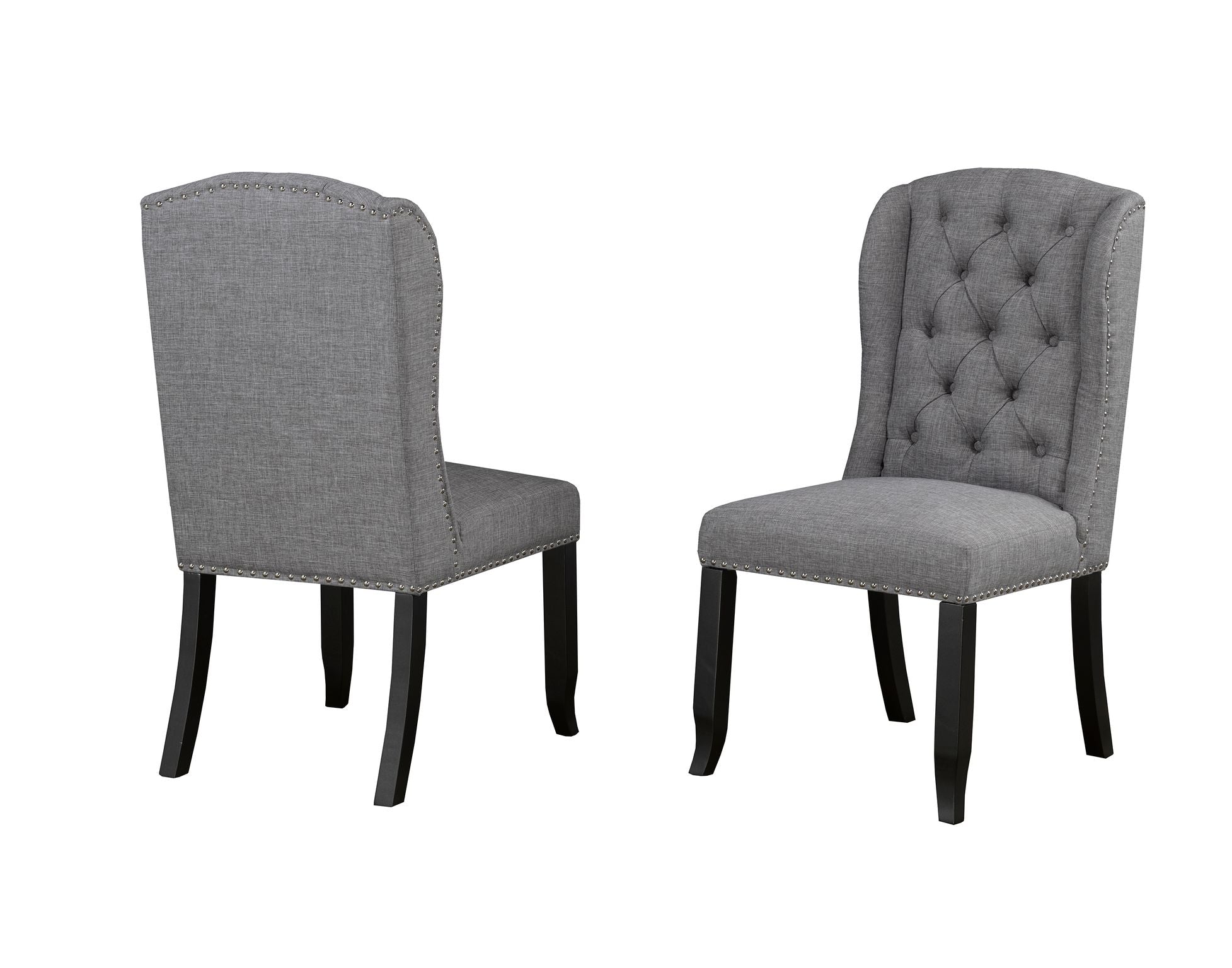 Grey Fabric Memphis Side Chair 6777-22GY (Set of 2)