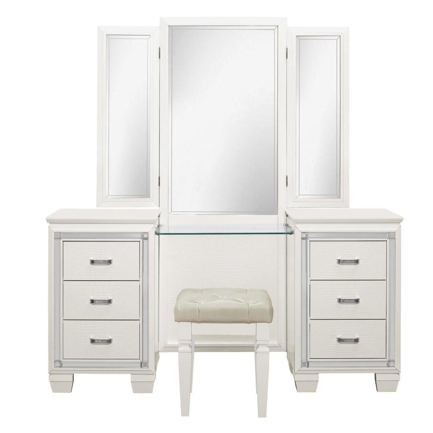 White Allura Wooden Bedroom Set 1916W