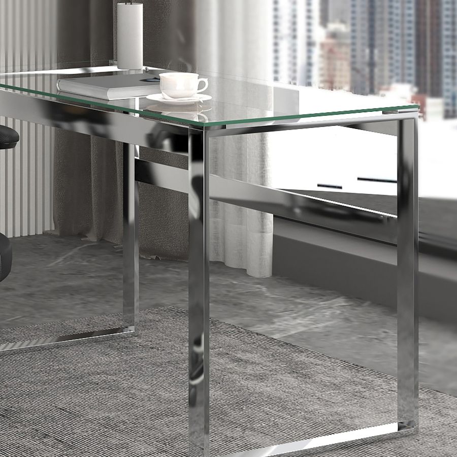 Zevon Desk in Silver 801-408CH