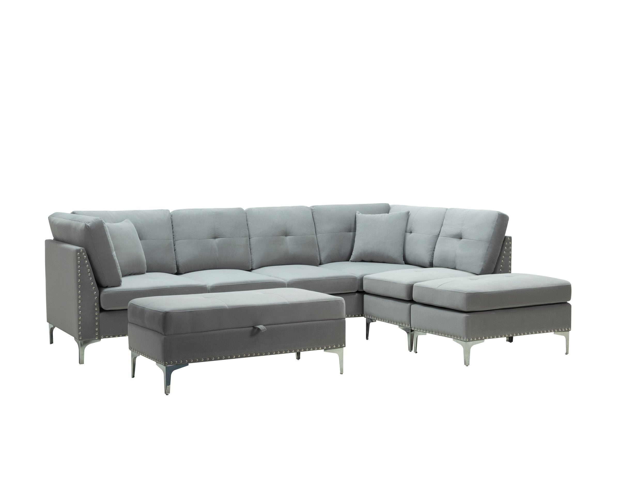 Cynthia Reversible Sectional Sofa - Grey 82301G