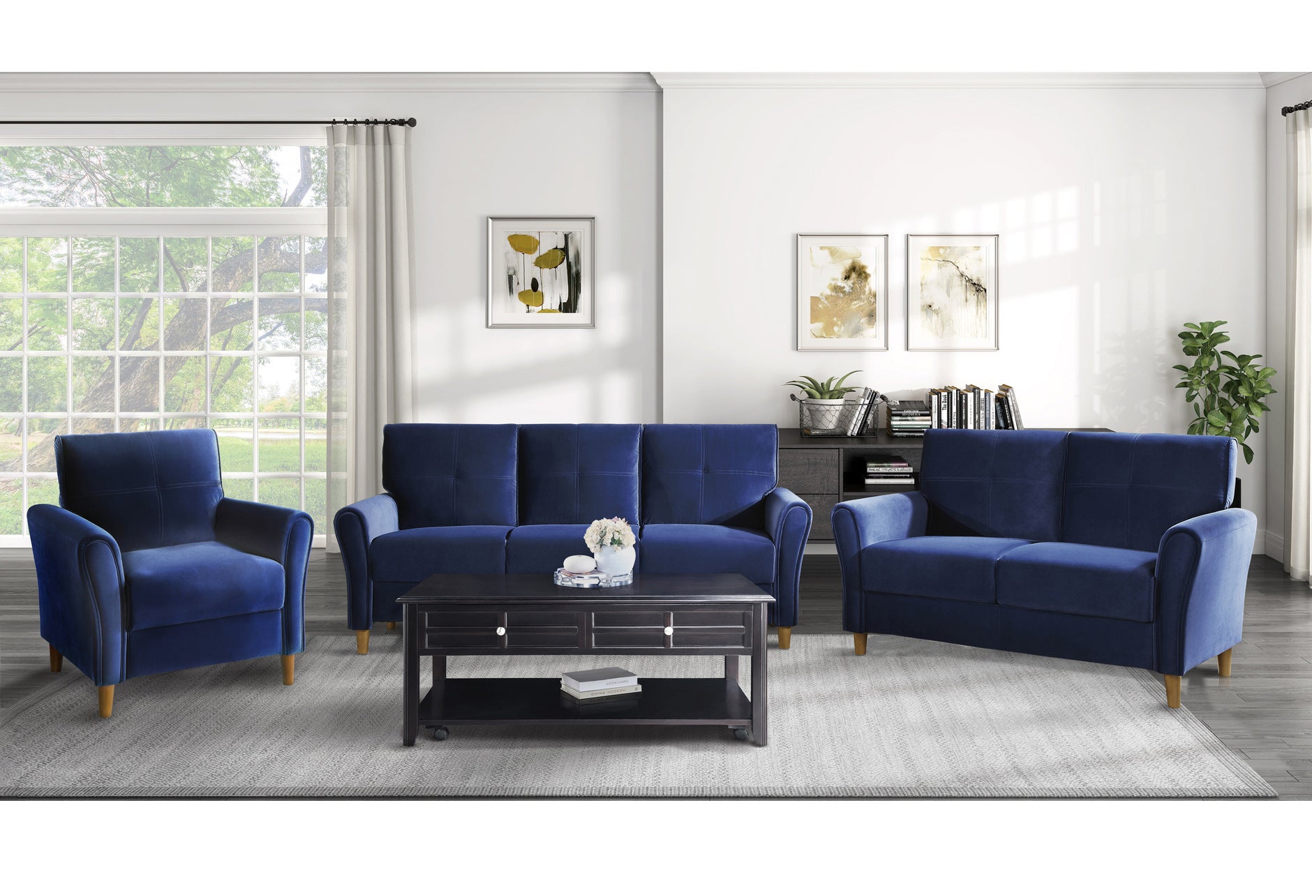 Dunleith Sofa Set Collection Blue 9348
