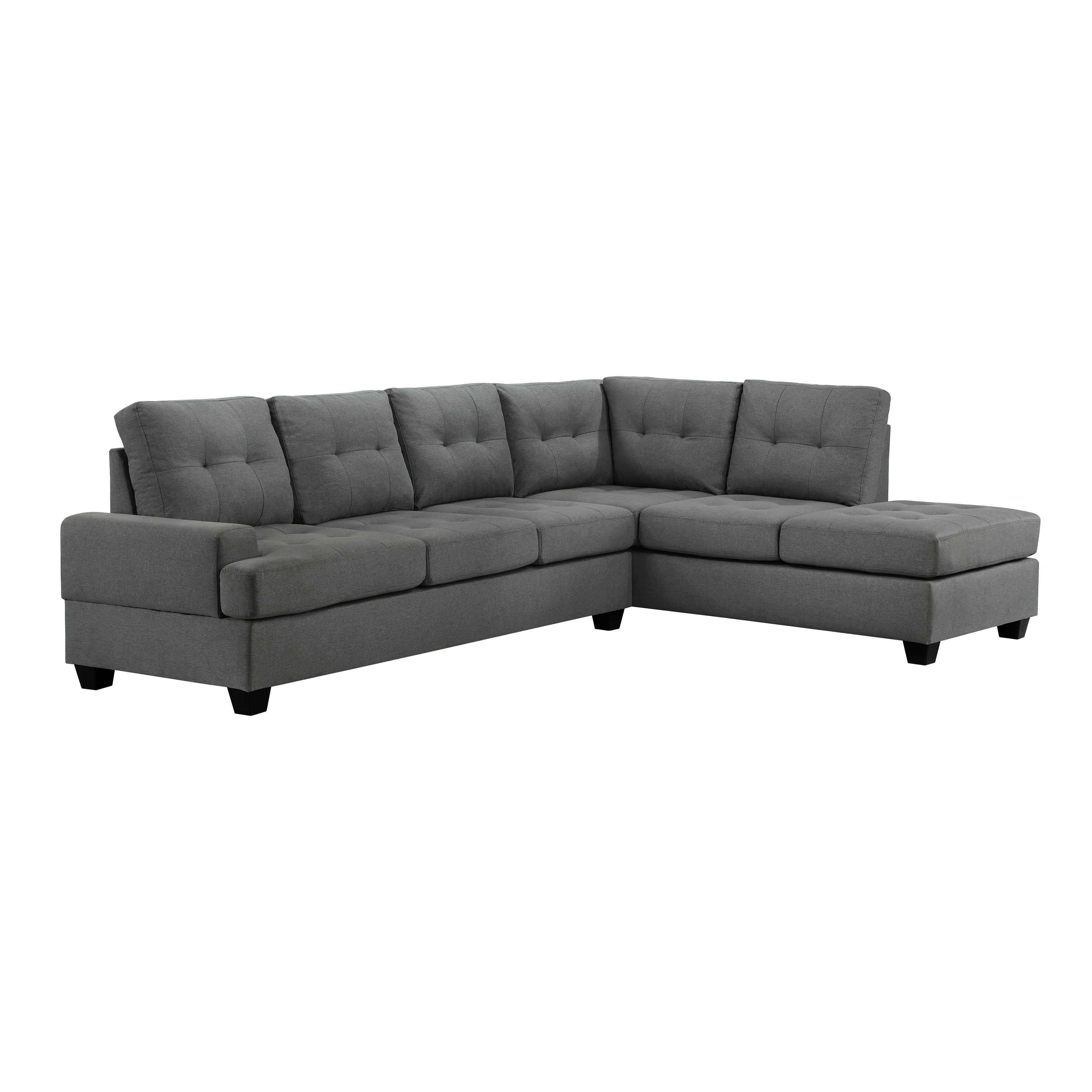 Dunstan Reversible Dark Grey Sectional Sofa Collection 9367DG