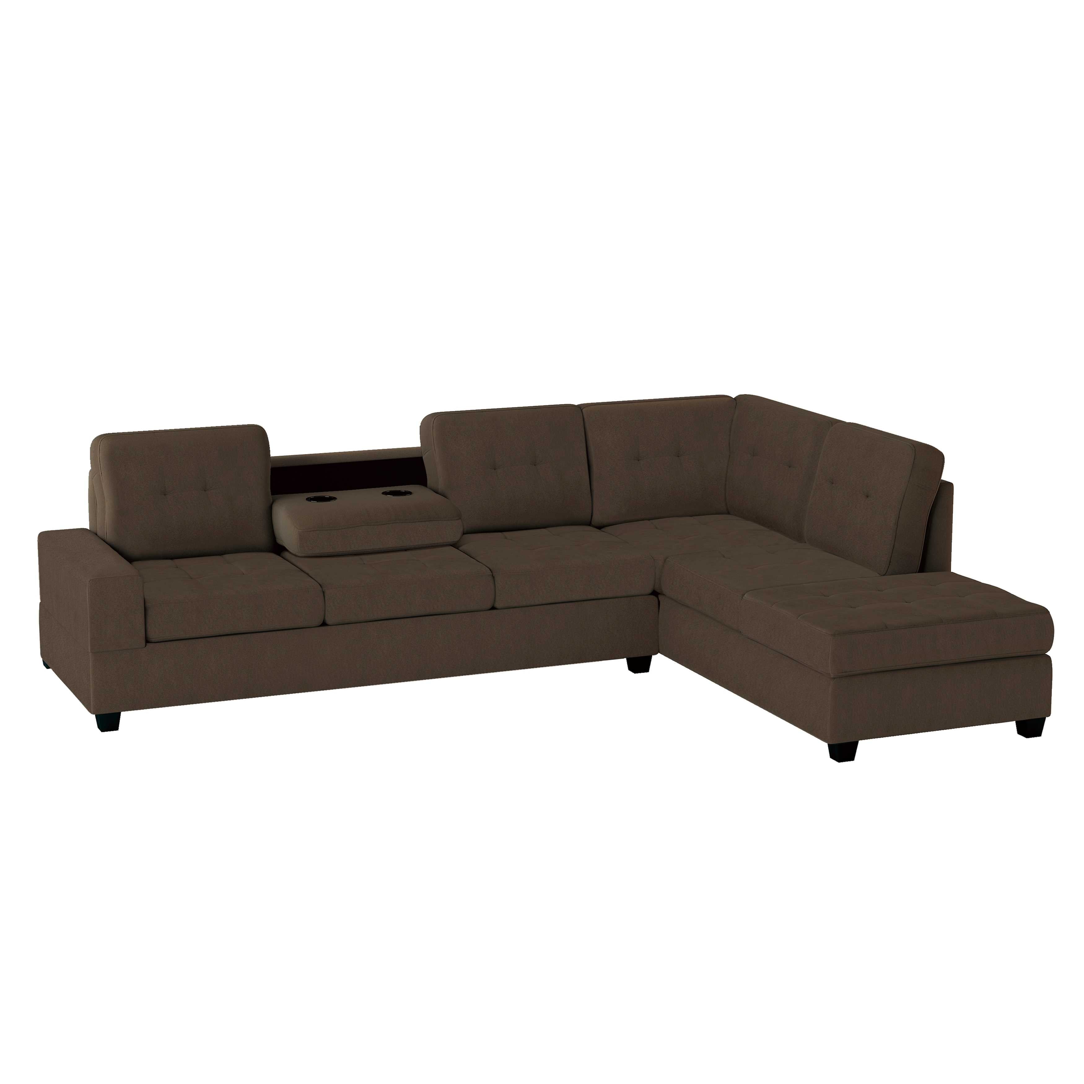 Maston Reversible Sectional Sofa Collection Chocolate 9507