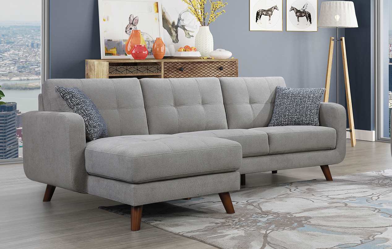 Noma Sectional with Left Side Chaise Cement Grey 9591
