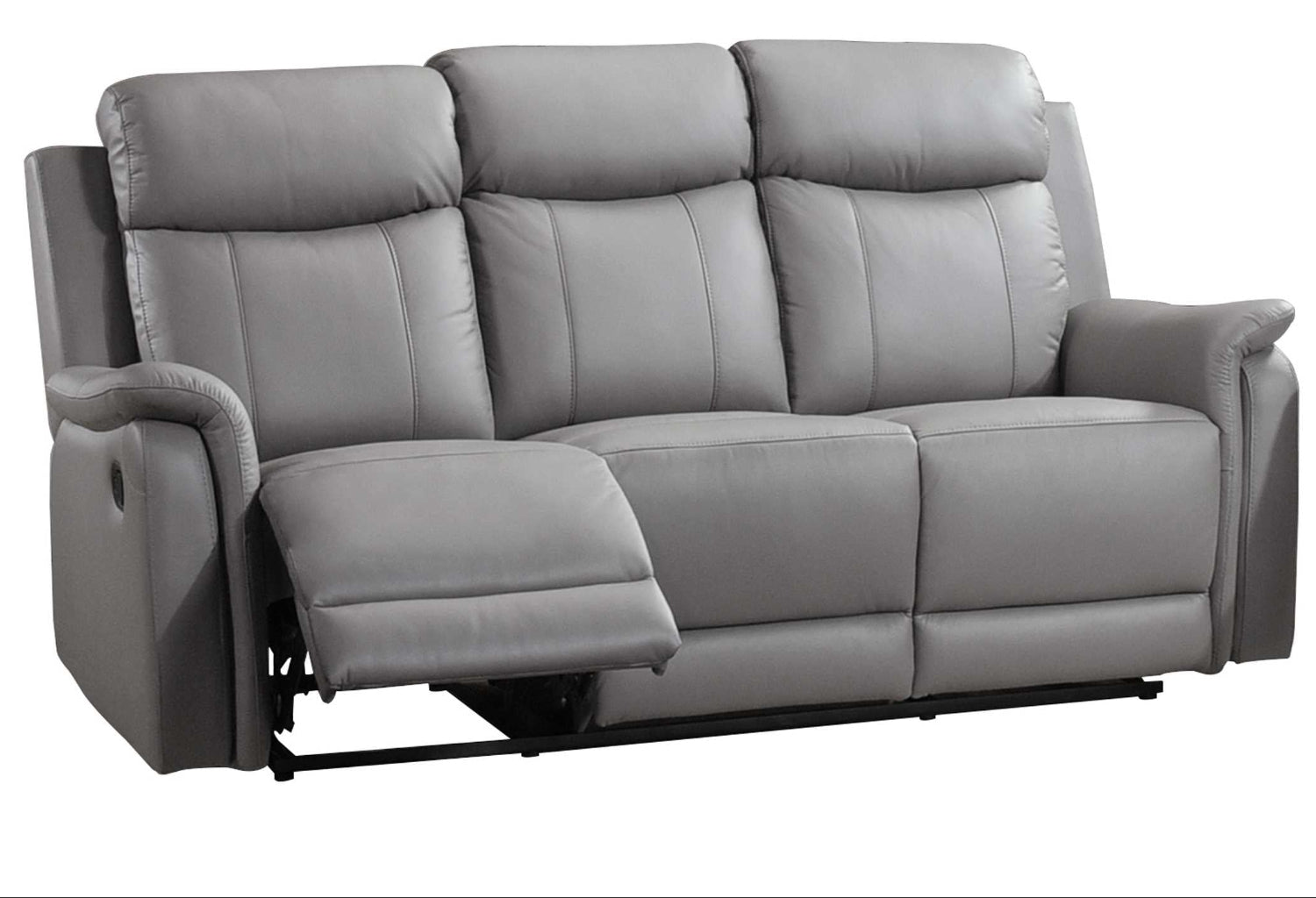 Cyrus Top Grain Leather Reclining Sofa Light Grey 99840