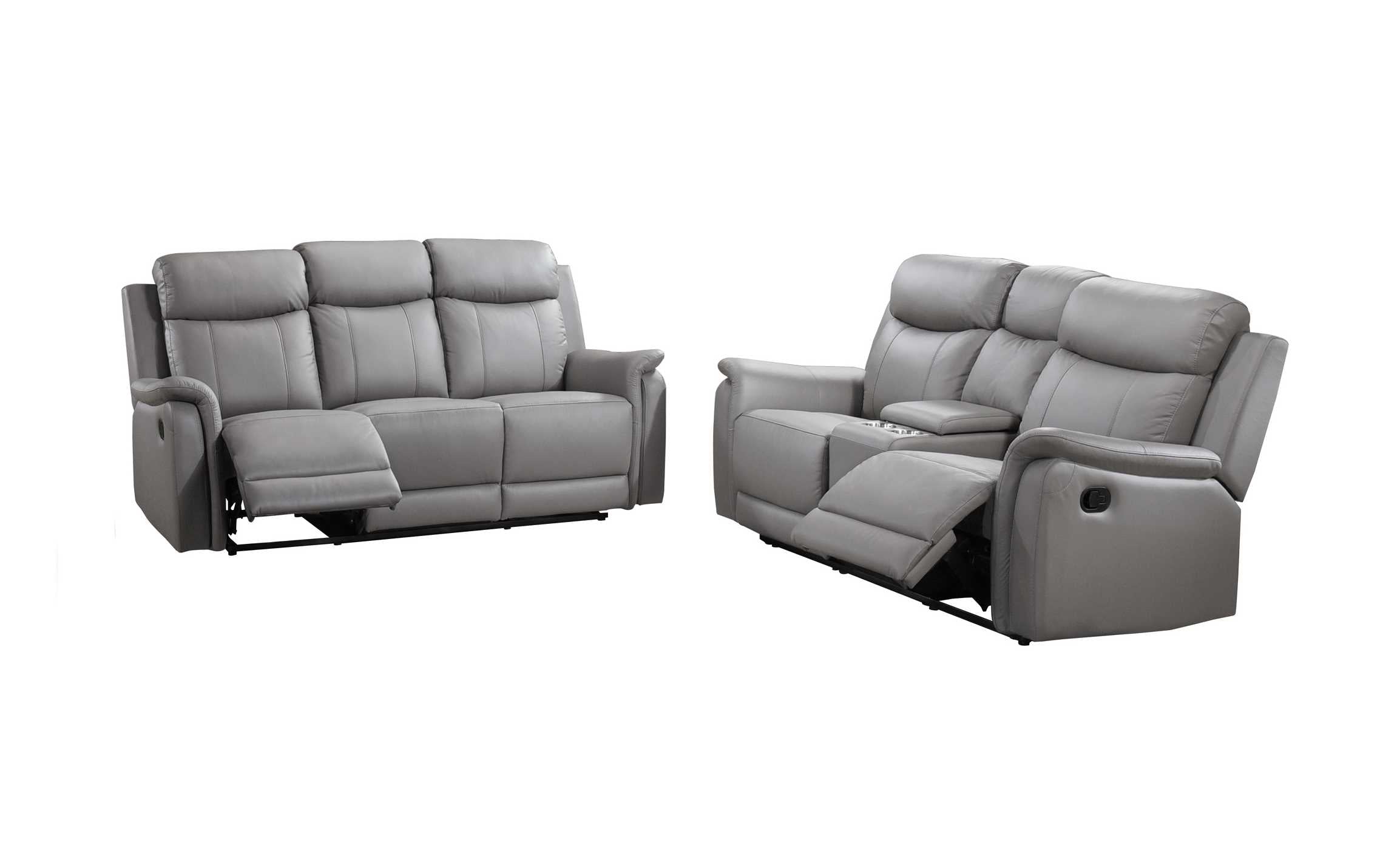 Cyrus Top Grain Leather Reclining Sofa Collection Light Grey 99840