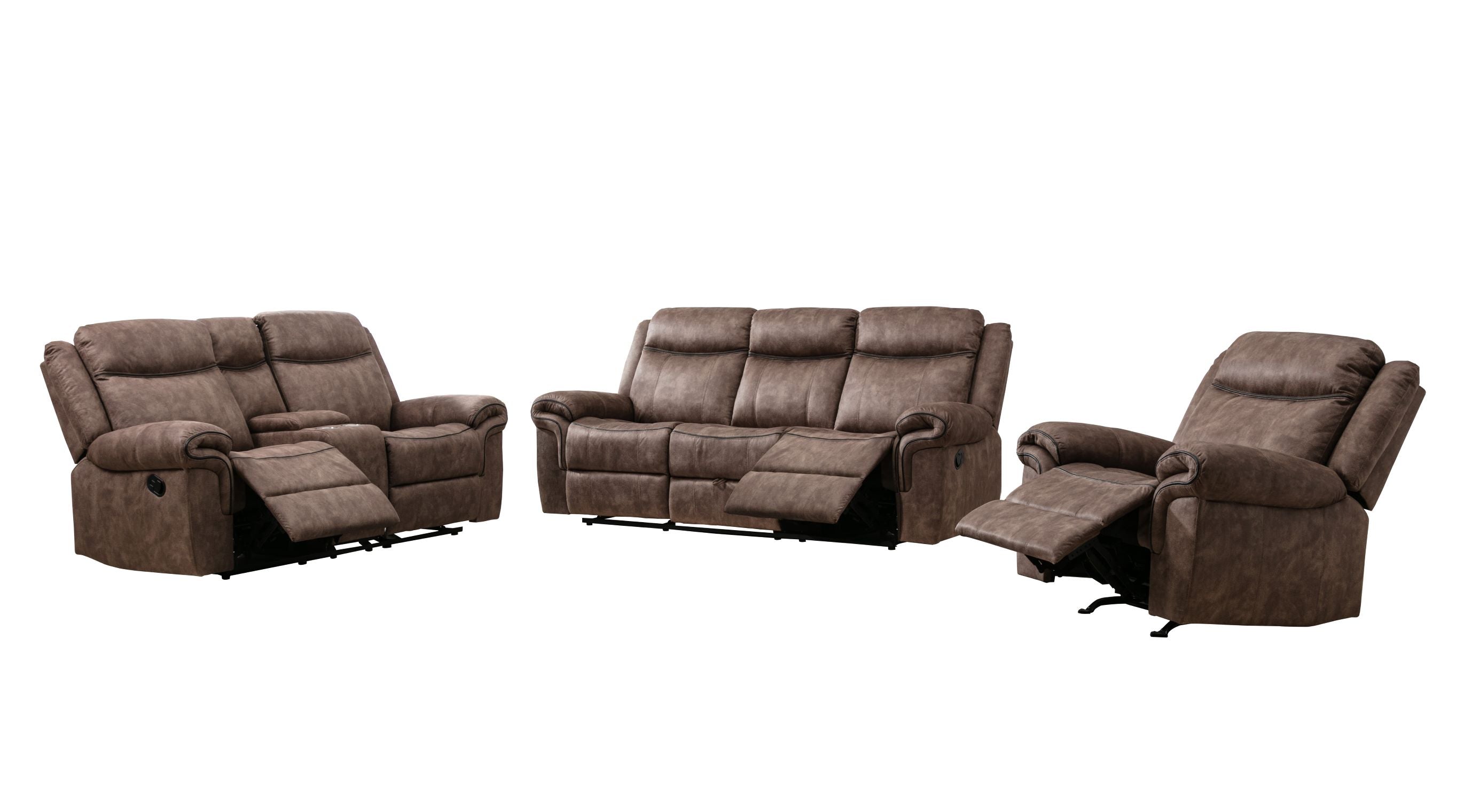 Rodney Recliner Collection - Brown Fabric 99919