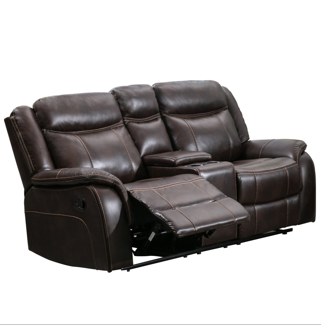Brown Leather Paxton Recliner Loveseat 99926BRW
