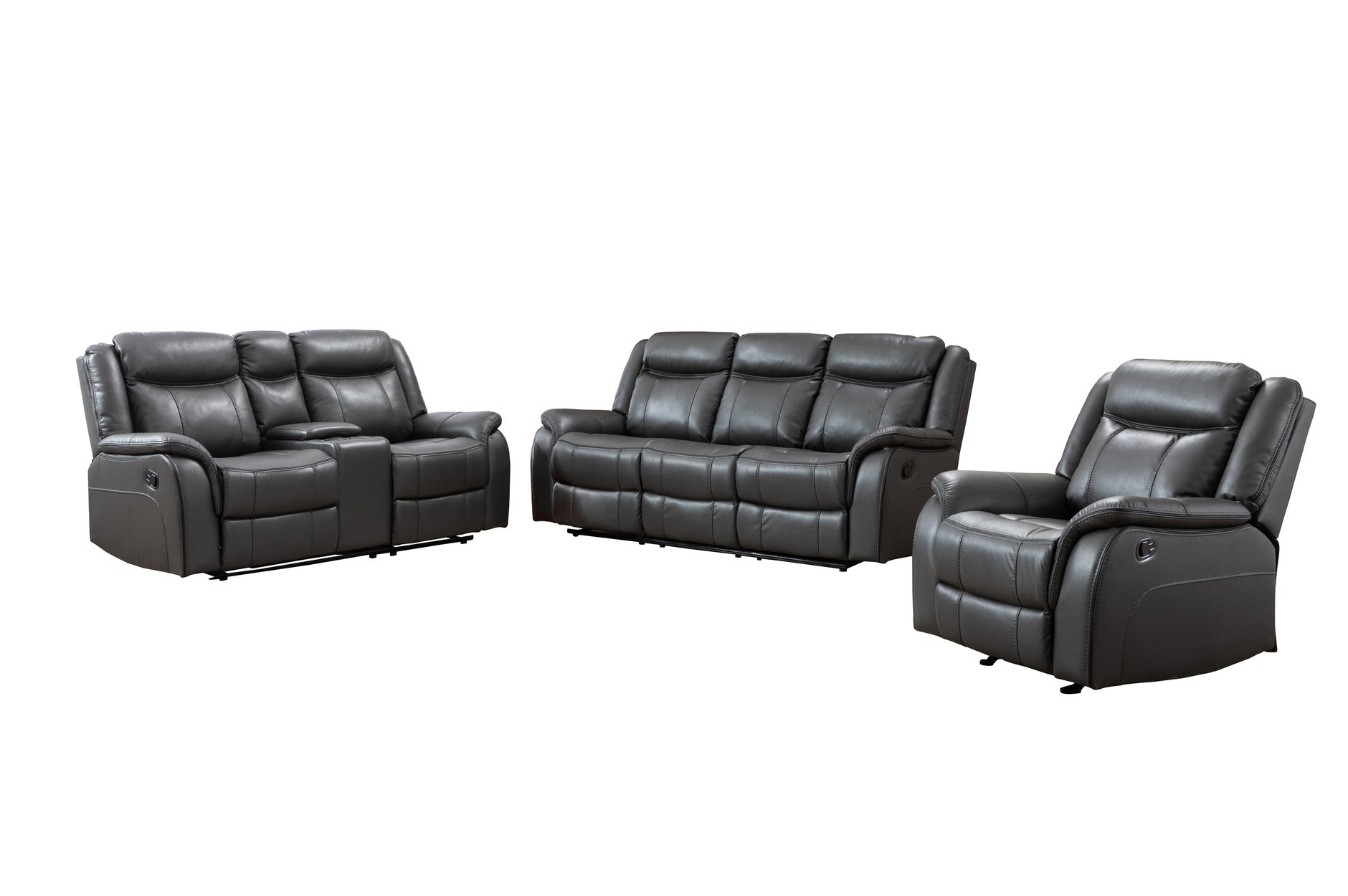 Grey Leather Paxton Seating Collection 99926GRY