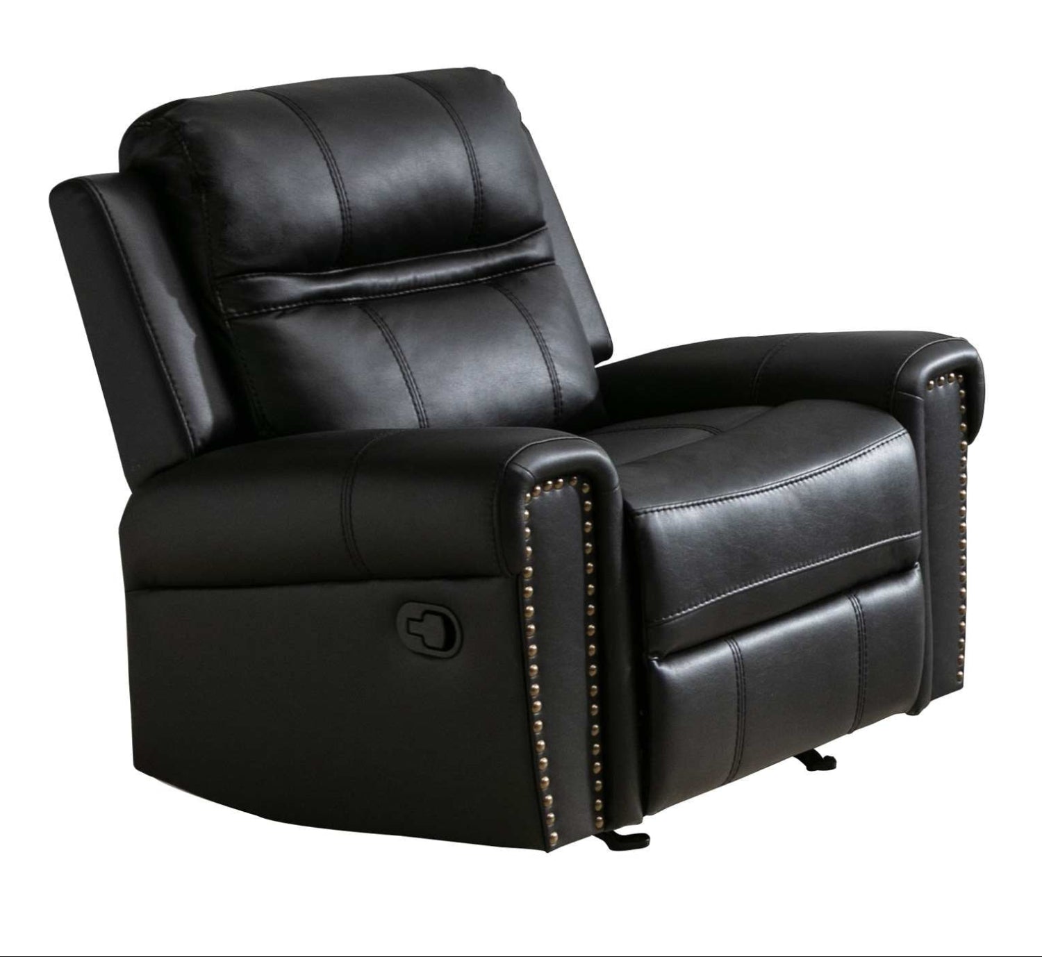 Emerson Black Leather Gel Manual Rocker Recliner Chair 99927