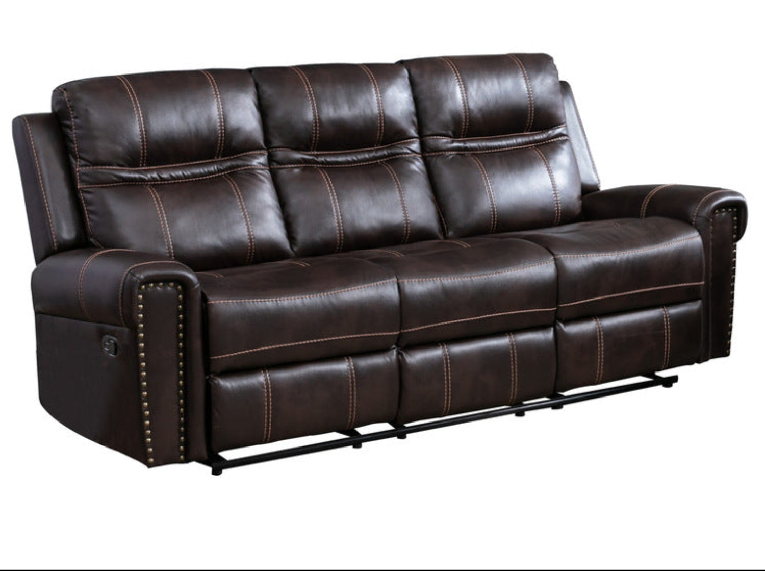 Emerson Brown Leather Gel Manual Recliner Sofa Set 99927
