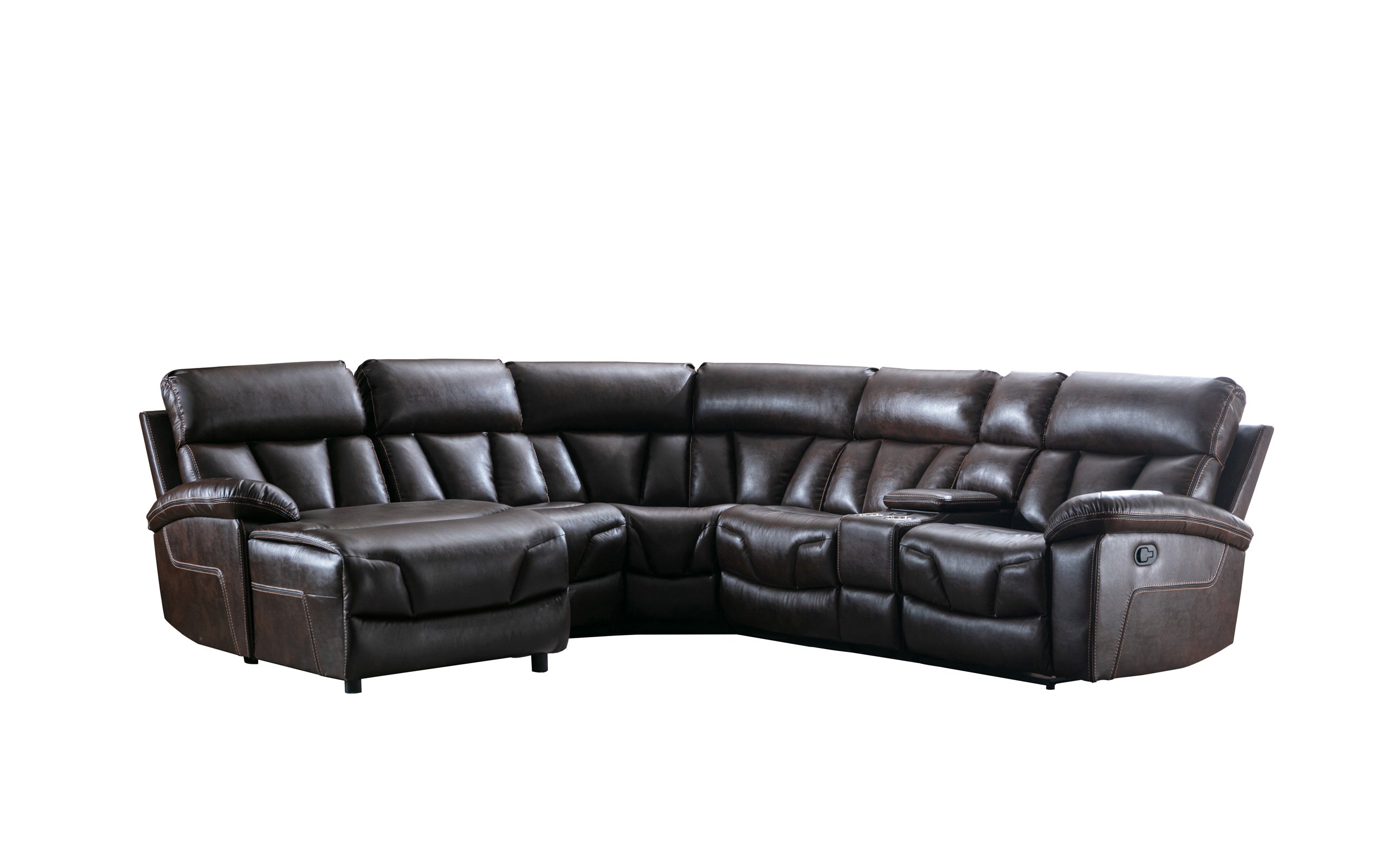 6-Piece Modular Brown Reclining Sectional with Left Side Chaise 99931BRWSS6L