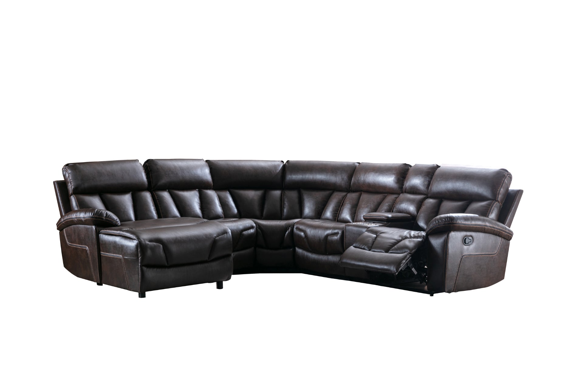 6-Piece Modular Brown Reclining Sectional with Left Side Chaise 99931BRWSS6L