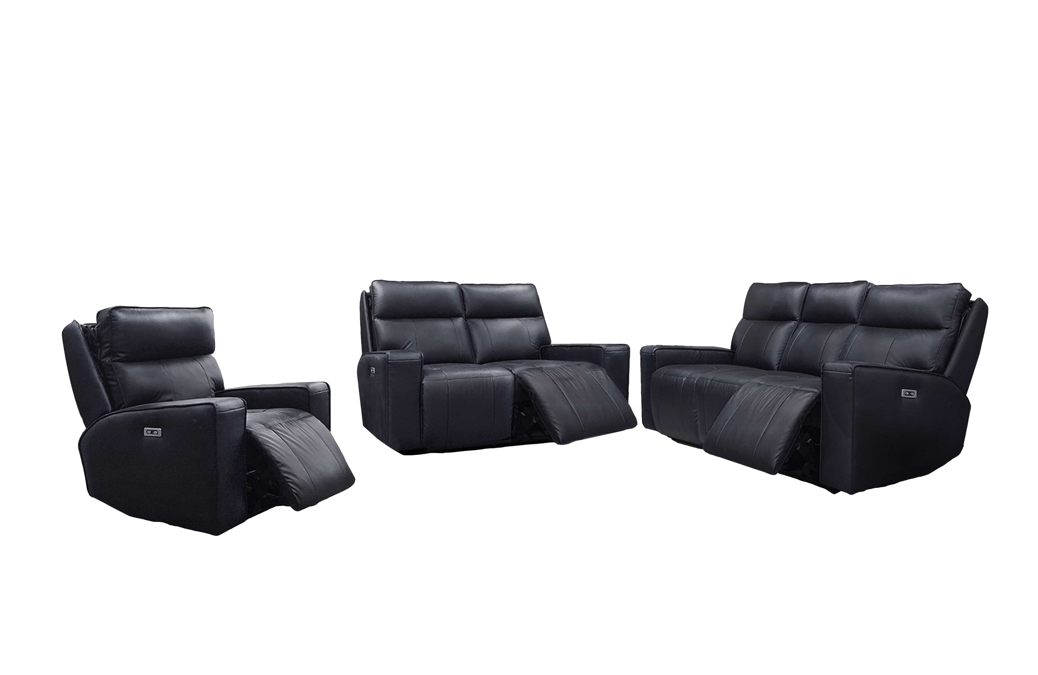 Chadwick Power Reclining Collection Top Grain Leather Black 99943