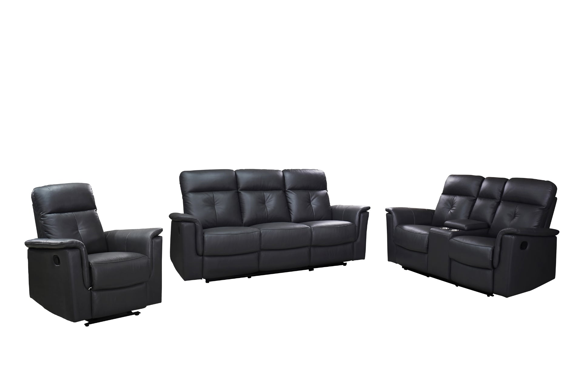 Dark Grey Top Grain Leather Ellesmere Reclining Sofa Collection 99944DGY
