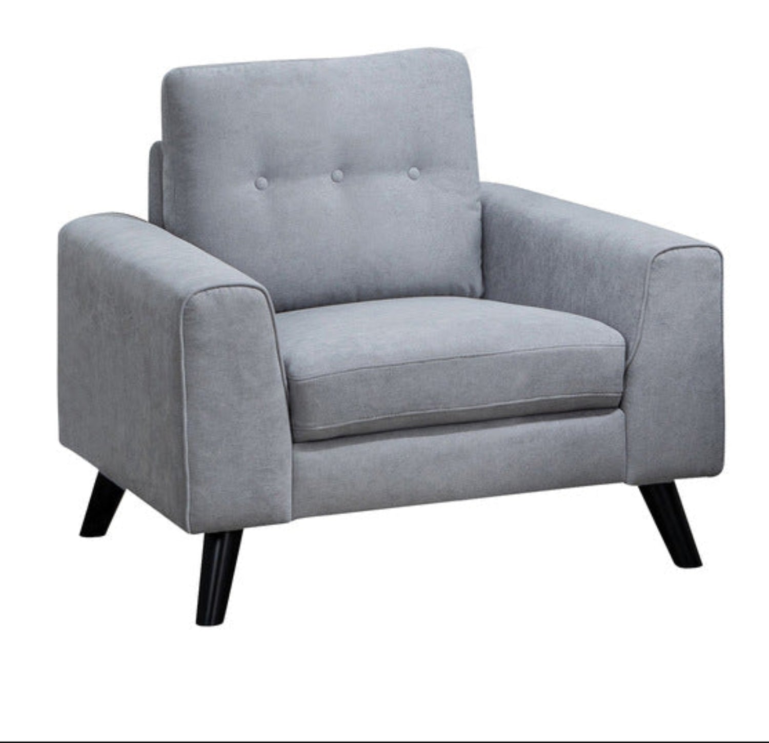 Evelyn Light Grey Chenille Fabric Chair with Black Legs 99947LGY