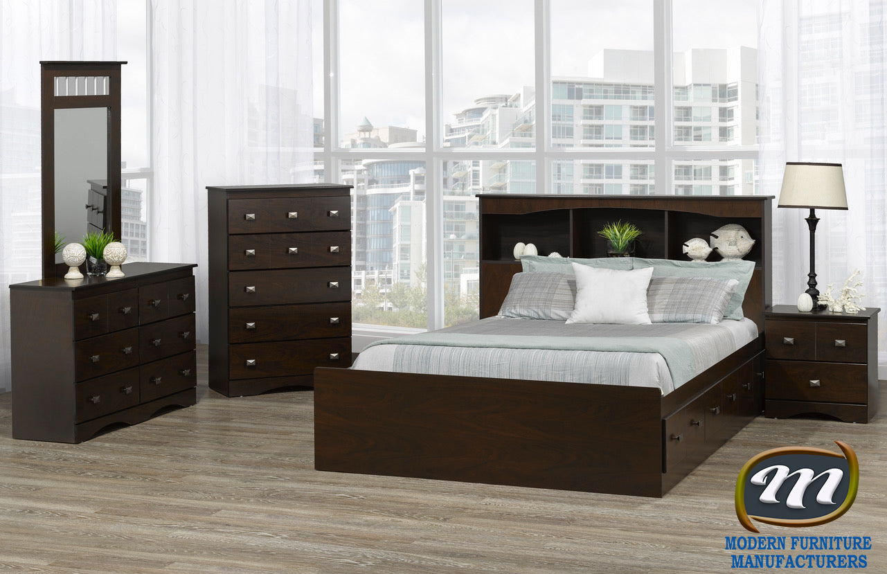 6 PC Bedroom Set Chocolate Pearl A10