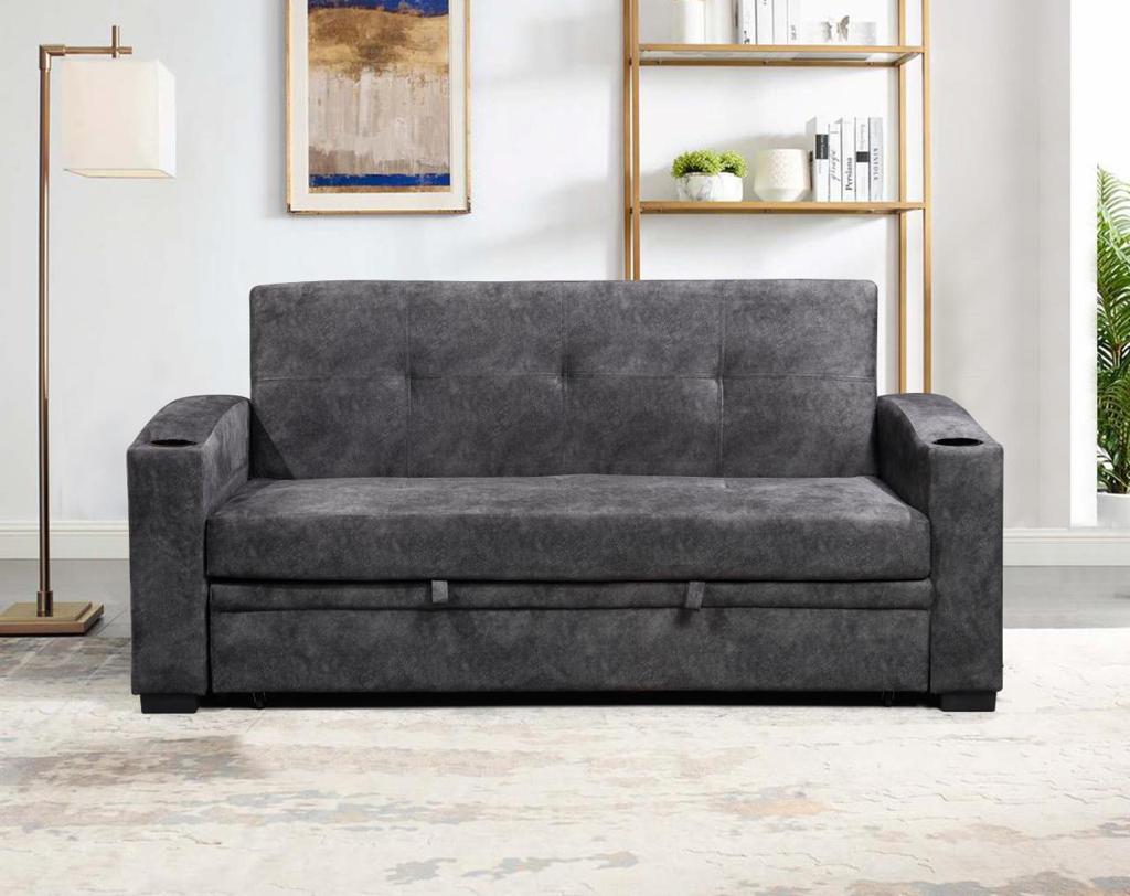 Ashley Grey Velvet Sofa Bed