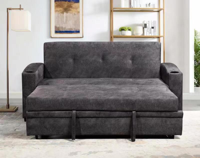 Ashley Grey Velvet Sofa Bed