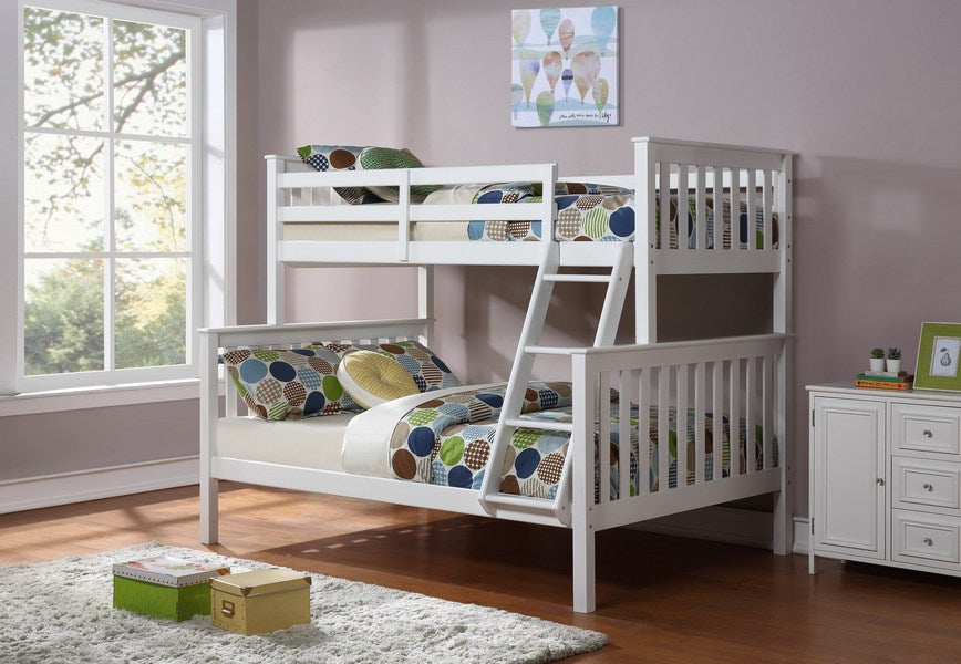 Single/Double White Wooden Bunk Bed 102W