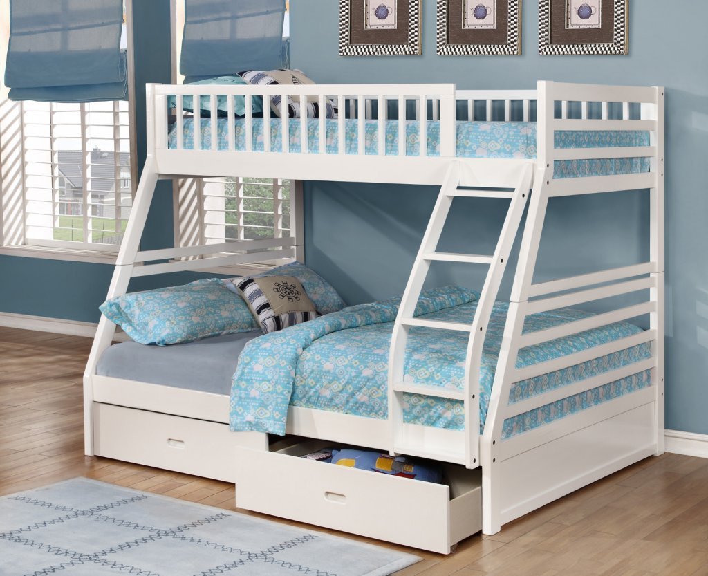 Single/Double White Bunk Bed 117