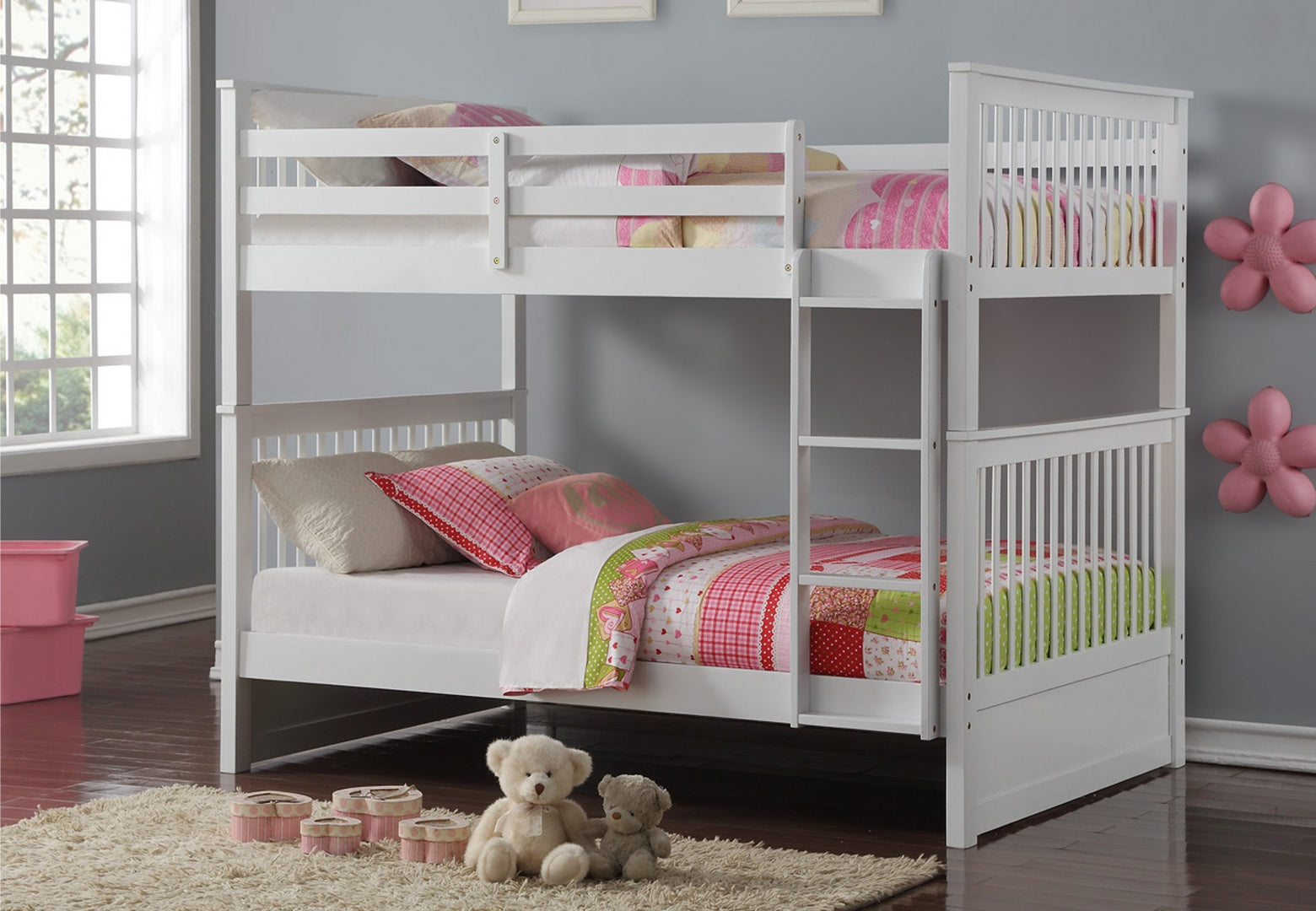 Double White Bunk Bed 123