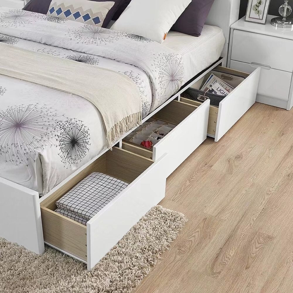 Cradle White Lacquer 6 PC Bedroom Set