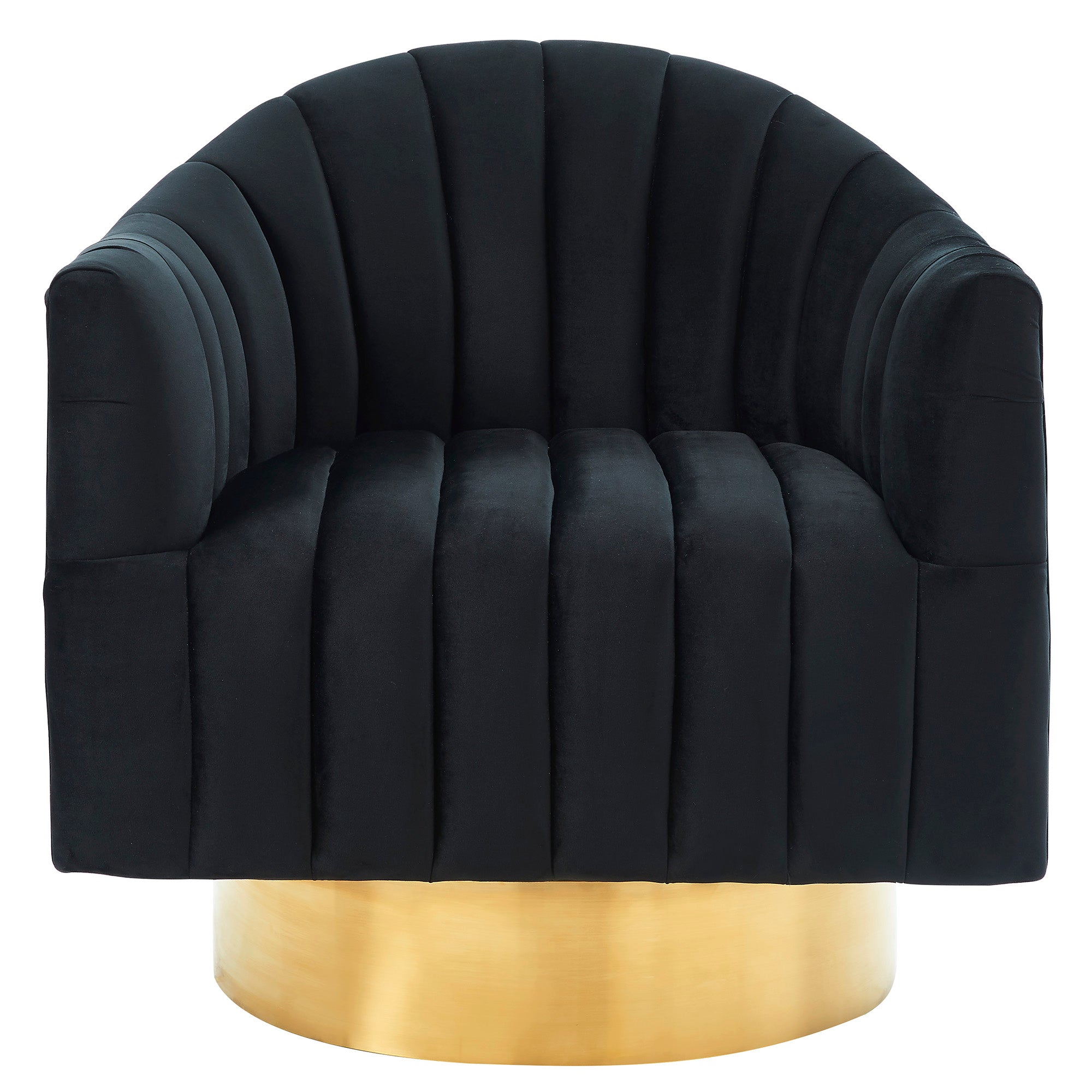 Cortina Swivel Accent Chair in Black/Gold  403-433BK
